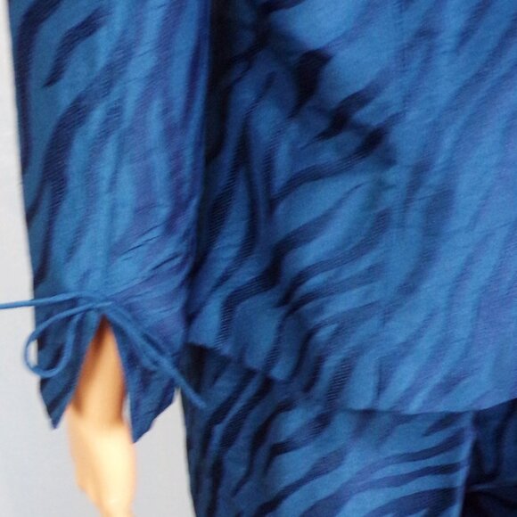 SILK! DEBRA DEROO blue 2-piece pant suit unknown small to medium size 100% silk - Picture 9 of 16